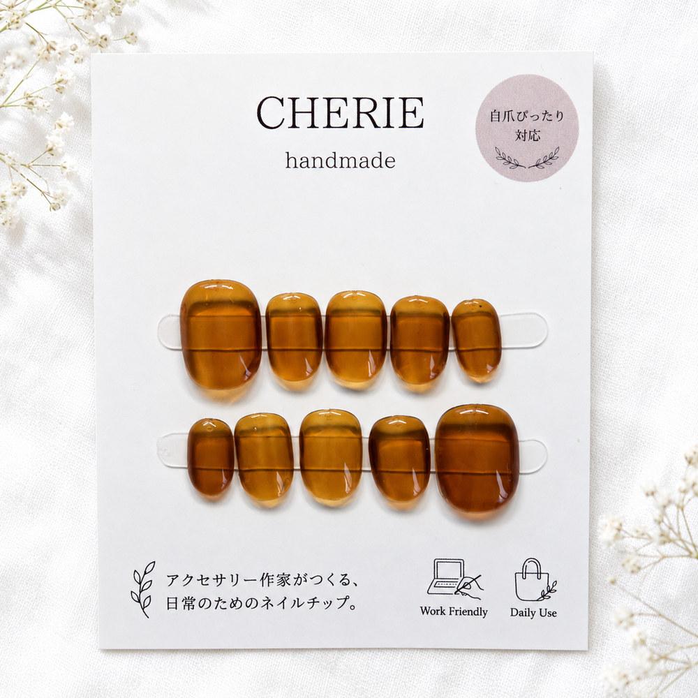 べっ甲 ネイルチップ 琥珀 自爪サイズ　ベリーショート ジャストショート マグネット つけ爪 ショート 秋ネイル 天然石 | 3枚目